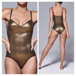 NWT ITEM M6 ALL MESH V-Neck SHAPE BODYSUIT SIZE:LARGE